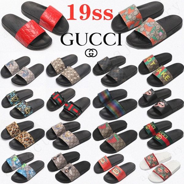 

designer men women sandals blue green red flower animals snake summer slide fashion flip flops wide flat ace slippery slipper bo m4vn#, Black