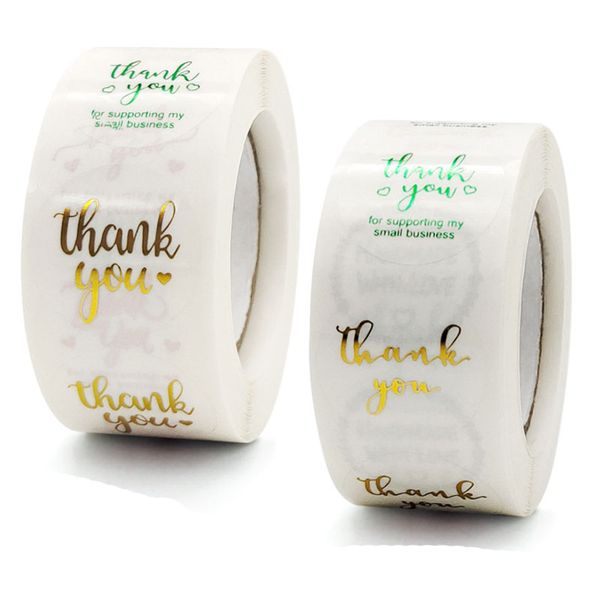 

500pcs roll 1inch thank you adhesive stickers diy gift cake baking bag package box envelope business label decor