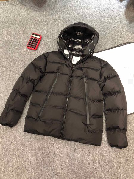 

luxury france men's down jackets designer brand the new short hooded letter webbing white duck padded coat keep warm winter woman coupl, Black