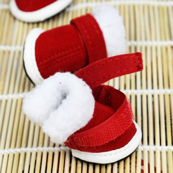 

dog apparel christmas accessories xmas high-hatta pet shoes footwear rubber sole multi-size red decor outdoor prop festival fashion