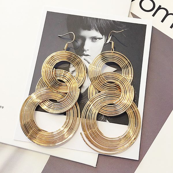 

advanced earrings french net red baroque fashion exaggerated long pendant earrings feminine simplicity, Silver