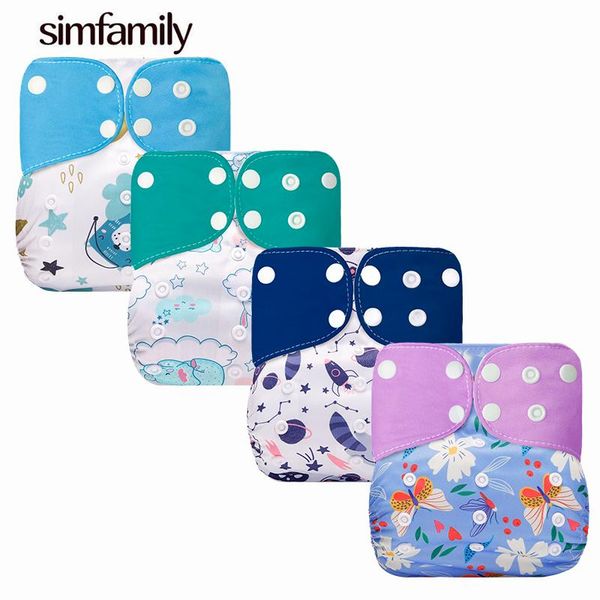 

[simfamily]2021 1pc reusable pocket cloth diaper eco-friendly washable baby nappy adjustable fit 3-15kg diapers