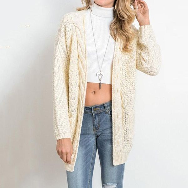 

women's sweaters 2021 winter knitted cardigan women sweater cardigans pull femme hiver long ropa mujer sleeve female loose, White;black