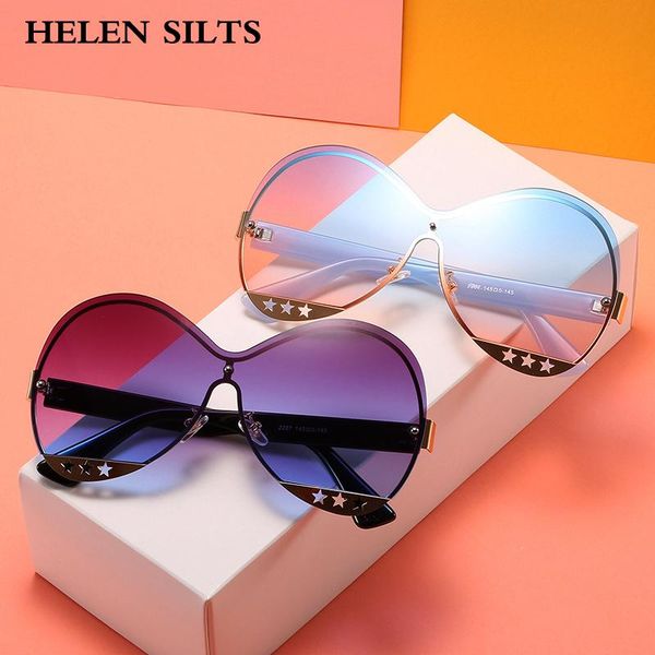

sunglasses oversized one piece women fashion round rimless men sun glasses for female metal frame uv400 shades brand goggles, White;black