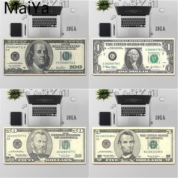 

mouse pads & wrist rests maiya money dollars bill cash ben franklin rubber durable deskmousepad large pad keyboards mat