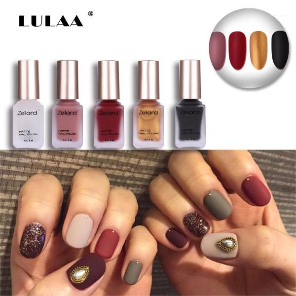 

fashion satin matte bottle long-lasting varnish dull manicure quick-drying nail polish 9 piece set 24 colors1