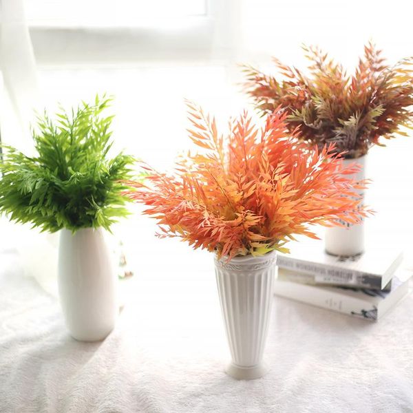 

artificial flower green grass leaves simulation plant real touch home christmas decoration cactu diy wall wedding decorative flowers & wreat