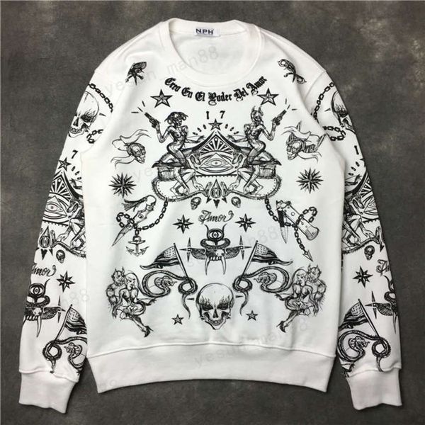 

Designer Luxury Men Angels Devil Star Hoodies Hoody Hooded Sweatshirts Flowers Katoen Drake Fat Fleece Palm, Black