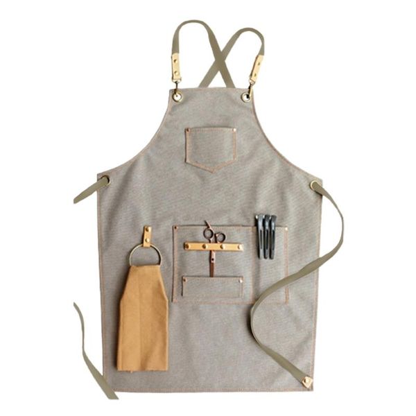 

aprons chef apron cotton canvas cross back adjustable with pockets for women and 35ed