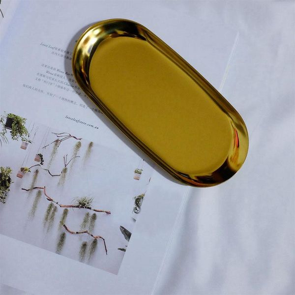 

kitchen storage & organization modern stainless steel trays ellipse tray jewelry receive dessert dish plate decorative articles-go