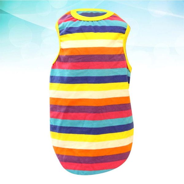 

dog apparel vest rainbow stripe cute printing decorative for pet (colorful vest, s size)