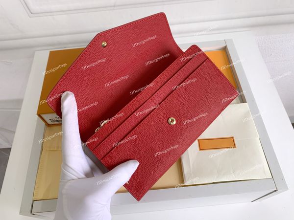

wholesale genuine leather embossing wallet for women men fashionable multicolor fashion designer luxury wallets card holder clutch flip purs, Red;black
