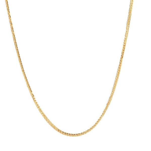 

chains 18k real solid yellow gold wheat chain necklace for girls, Silver