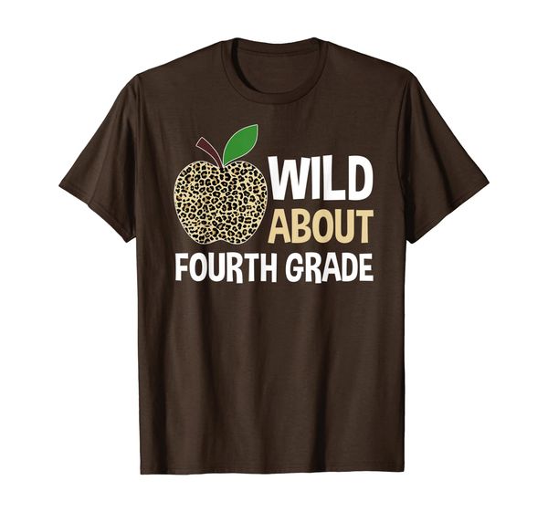 

Leopard Print Wild About Fourth Grade Tshirt Back To School T-Shirt, Mainly pictures