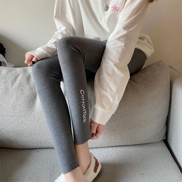 

women's leggings elastic seamless 2021 spring autumn high waist push up cotton slim female clothes, Black