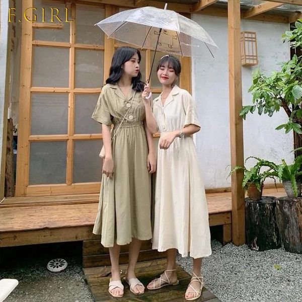 

casual dresses y2k women friends various colors summer college sweet solid button stylish soft all-match korean loose clothes harajuku, Black;gray