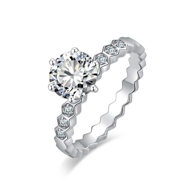 

wedding rings classic personality modeling carat simulated diamond ring small moissanite engagement valentine's day gift, Slivery;golden