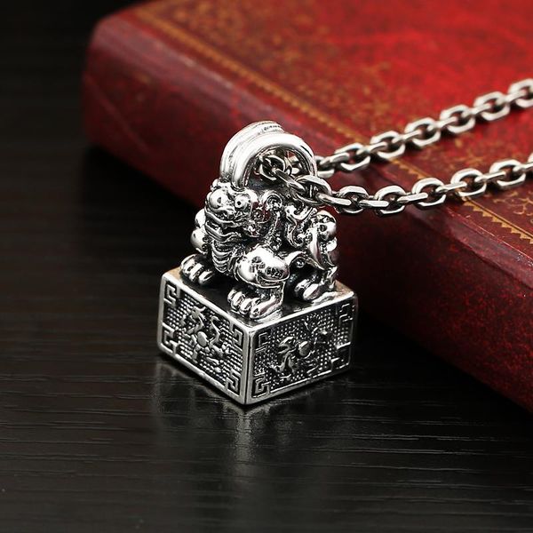 

chains lucky pixiu silver necklace men's personality retro chinese style pendant jewelry accessories
