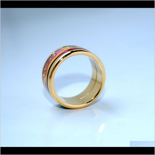 Band Jewelry Drop Delivery 2021 18K placcato oro smalto rotondo fiore albero della vita Seriesrings anello di alta qualità donne fedi nuziali per il regalo Wi