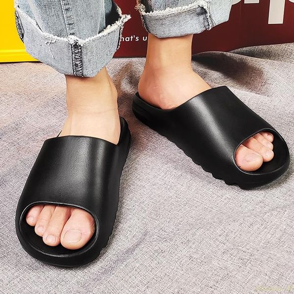 

slippers men women platform fish mouth flip flops cool beach slides soft non-slip cute cartoon home shoes women's sandals, Black