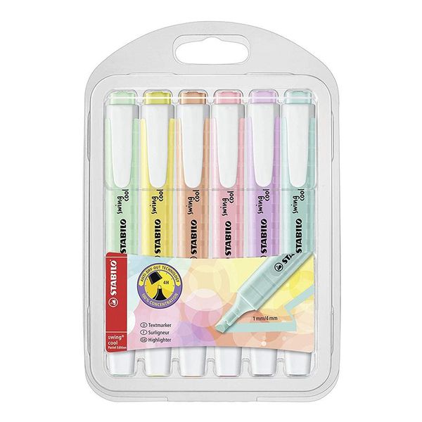

highlighters swing cool pastel highlighter pen and text marker with pocket clip, Black;red