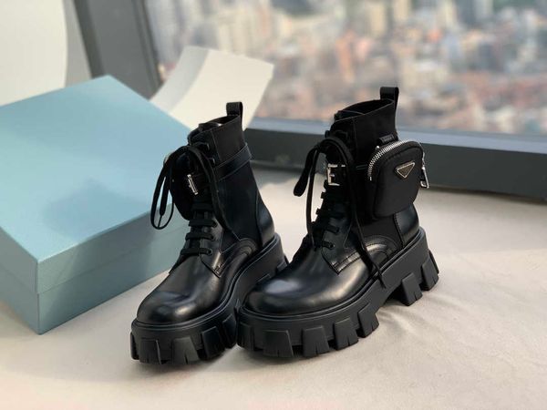 

with box women designers rois boots ankle martin and nylon boot military inspired combat bouch attached to the bags luxurious luxury ladies, Black