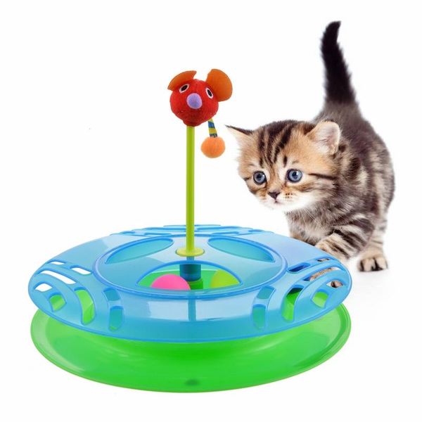 

cat toys cute 1pc tower of tracks ball and track interactive toy for kitten intelligence triple play disc funny pet