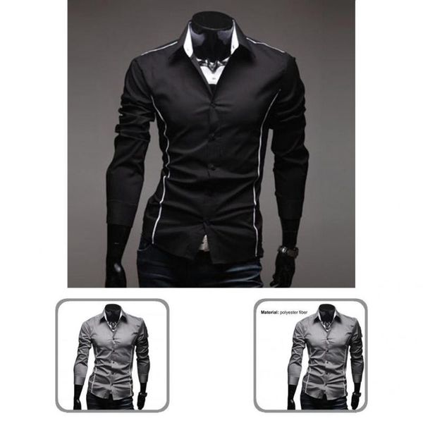

men's casual shirts smooth great slim autumn shirt soft single-breasted for daily wear, White;black
