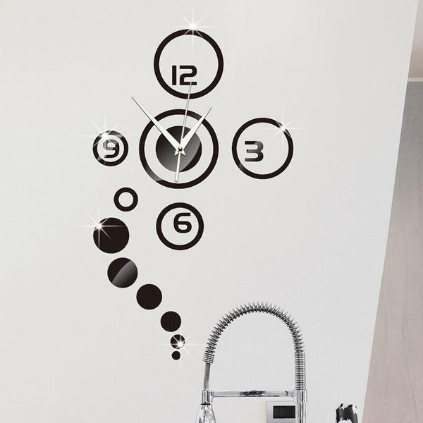 

wall clocks creative mirror 3d diy stickers moment clock quartz needle watch acrylic home bedroom modern decoration10