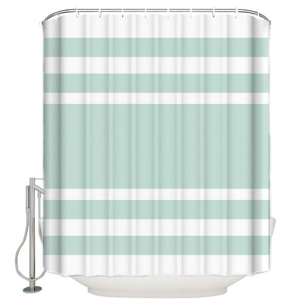 

shower curtains curtain waterproof polyester fabric green geometric stripe