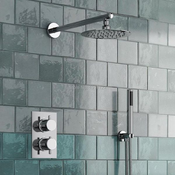 

round style concealed thermostatic mixer valve handheld bathroom product bath shower set 2 dial way modern systems sets