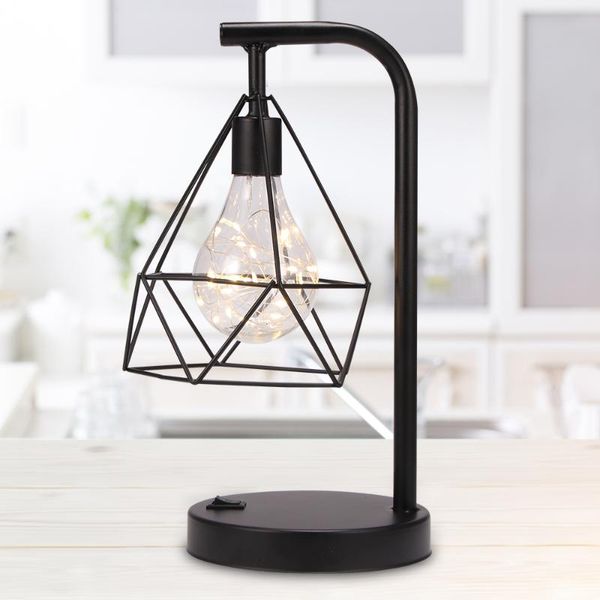 

table lamps retro industrial geometric black led iron pendant lights indoor lighting corridor restaurant bedroom bedside coffer hanging lamp