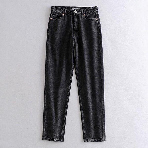 

katara casual high waisted jeans women fashion black denim pants elegant loose ankle length female ladies gad women's, Blue