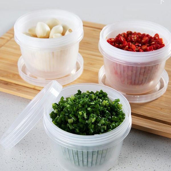 

storage bottles & jars drain fresh box kitchen refrigerator green onion transparent double layer