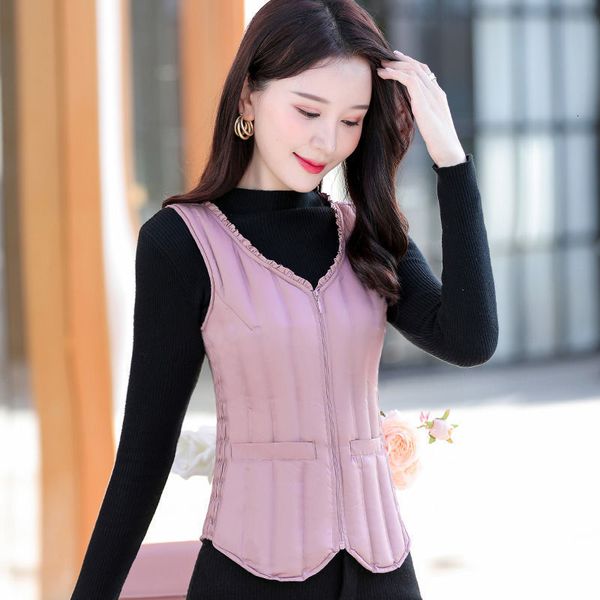 

vests lightweight women's autumn and winter korean short slim warm vt m's down et inner tank shoulder, Black;white