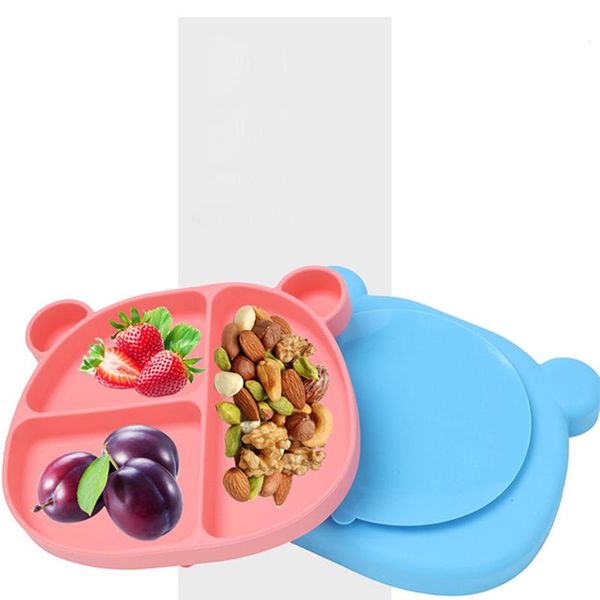 

creative dishes children's section smiling silicone plate with suction cup strong sticky divided bowl bowls