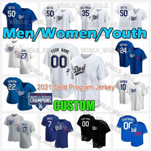 

dodgers 2021 gold program jersey mookie betts corey seager trevor bauer julio urias zach mckinstry cody bellinger justin turner buehler, Blue;black