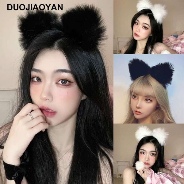 

new plush cloth cat ear hairband cute funny 3d simulation net red p lady headdress, Silver