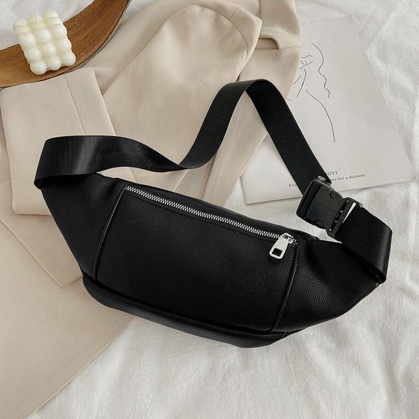 

women wrist bags black pu leather fashion chest bag girls belt 2021 designer small crossbody messenger waist