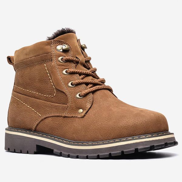 

dress shoes men's leather snow boots british retro large, Black