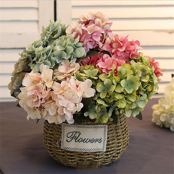 

decorative flowers & wreaths 6 branch artificial silk hydrangea flower bouquet for home wedding decoration vase table arrangement fake