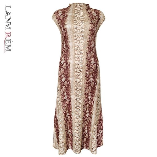 

spring summer dress women pleated printed long dresses polyester ladies vintage party clothes 2a3430 210526, Black;gray