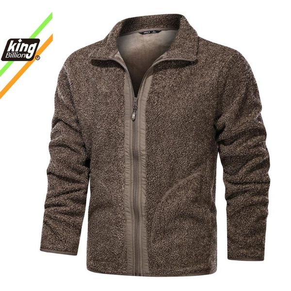 

men's jackets kb plush jacket street windbreaker fleece coat men zipper casual outer wear, Black;brown