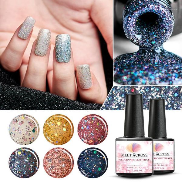 

across holographic uv gel nail polish shiny glitter art lacquer soak off platinum lak manicure tips varnish polish1, Red;pink