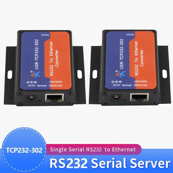 

smart home control 2pcs usr-tcp232-302 rs232 to ethernet converters udp tcp ip server client module support dhcp/dns built-in webage virtual
