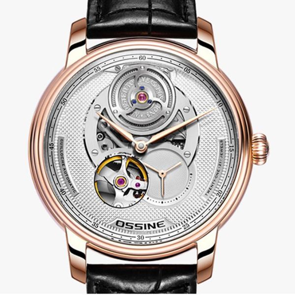 

wristwatches mens automatic watches miyota mechanical sports 42mm stainless steel sapphire glass watch ossine, Slivery;brown