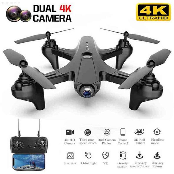 

4k dual camera uav, four-axis return, four-wheel drive, hd remote control, fpv, one button toy, children's friends