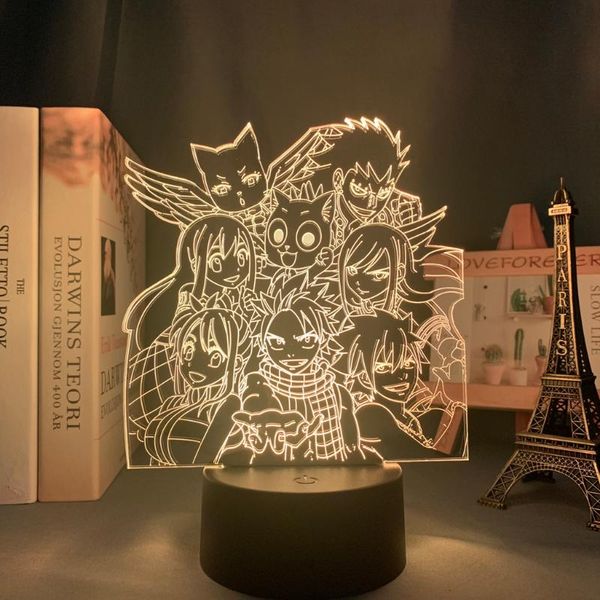 

night lights manga fairy tail group light led touch sensor nightlight for child room decor kids gift table 3d lamp anime