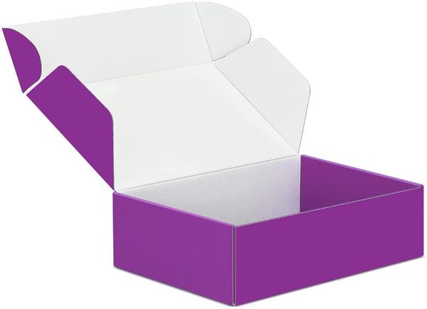 

packing boxes packapro 4x8x2 inch cardboard corrugated mailer purple 25 pack for small business mailing,packaging