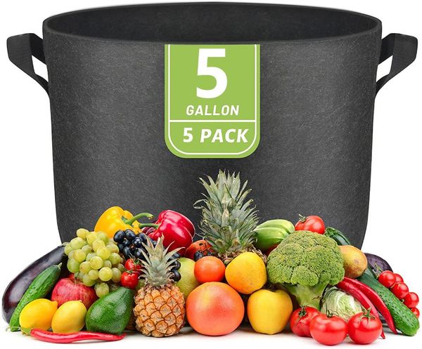

planters & pots 5 pack 3 gallon 7 10 planter grow bags aeration fabric garden potato felt